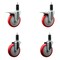 Service Caster 5'' Red Poly Swivel 1-1/4'' Expanding Stem Caster Set 2 Total Lock Brakes, 4PK SCC-EXTTL20S514-PPUB-RED-2-S-2-114 - alternate 1